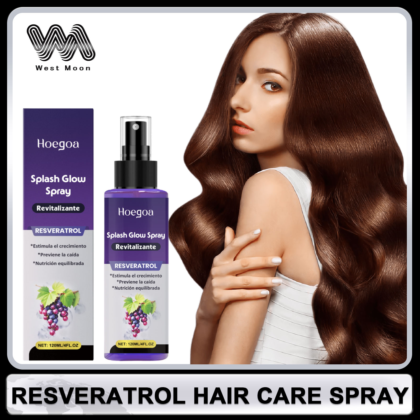 Hair Care Nature - レスベラトロールヘアケアスプレー抗ハゲ育毛毛肥厚修復損傷した巻き毛脱毛を軽減ヘアケア血清
