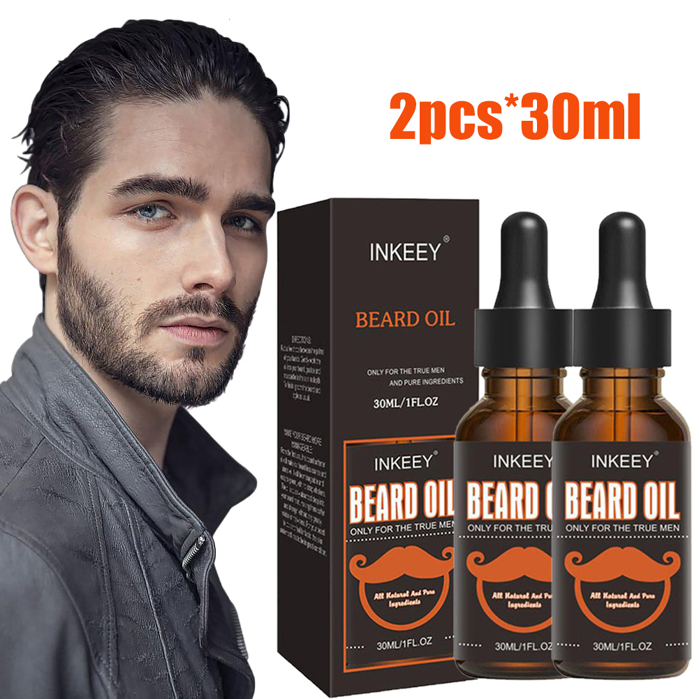 Hair Care Nature - 男性のためのあごひげケアオイル,自然なオーガニック,速乾性,マスタチ,スムーズ,栄養補給,ヘアケア,2個