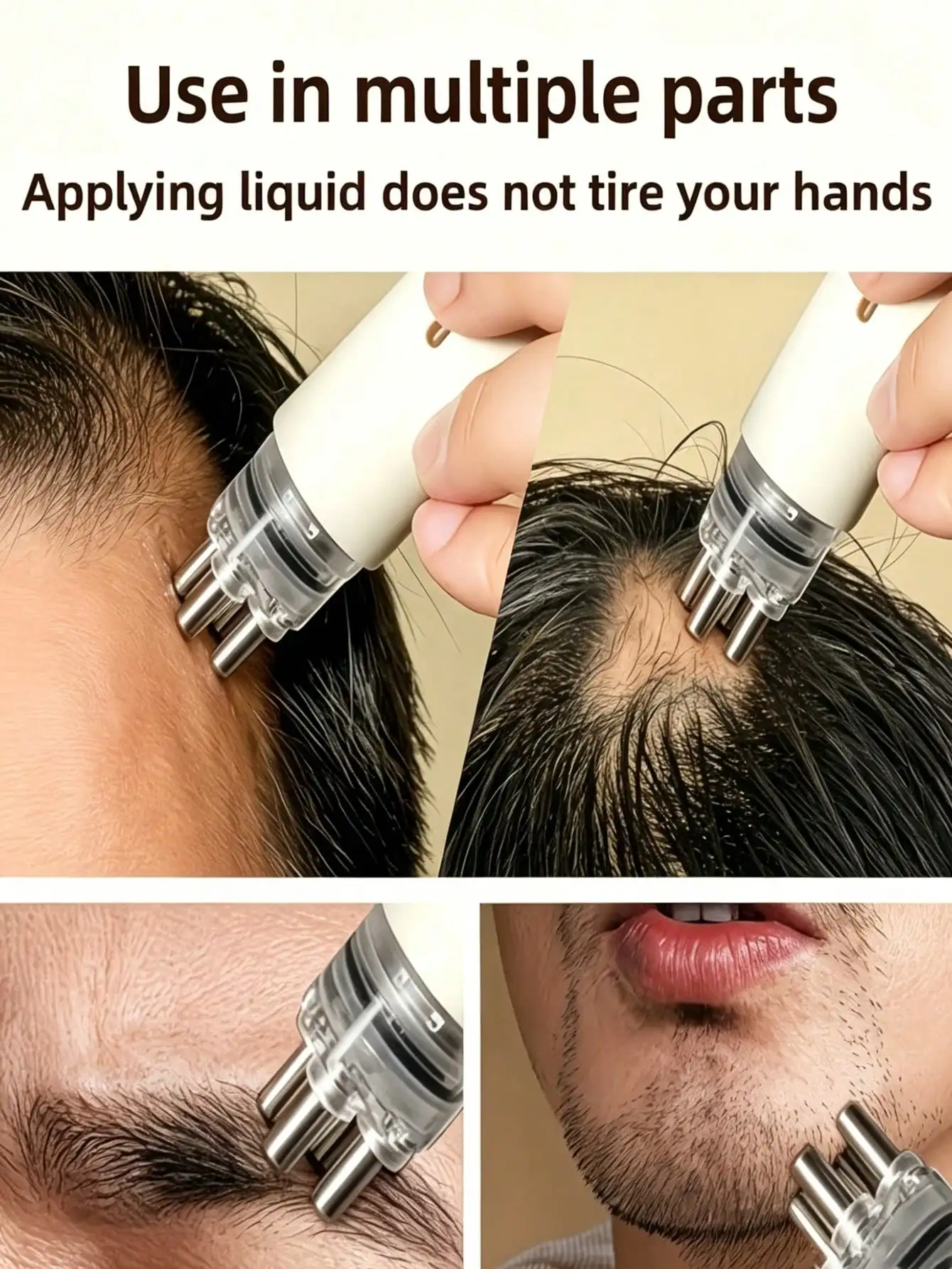 Hair Care Guide - 頭皮アプリケーター トラベルキャパシティヘアグロースセラムガイドコームローラーボールアプリケーター、ポータブル頭皮アプリケーターコーム、速度調整可能なヘアケアマッサージコーム、頭皮マッサージツール、頭皮を滑らかにする、プロのヘアスタイリングツール、適切なツール