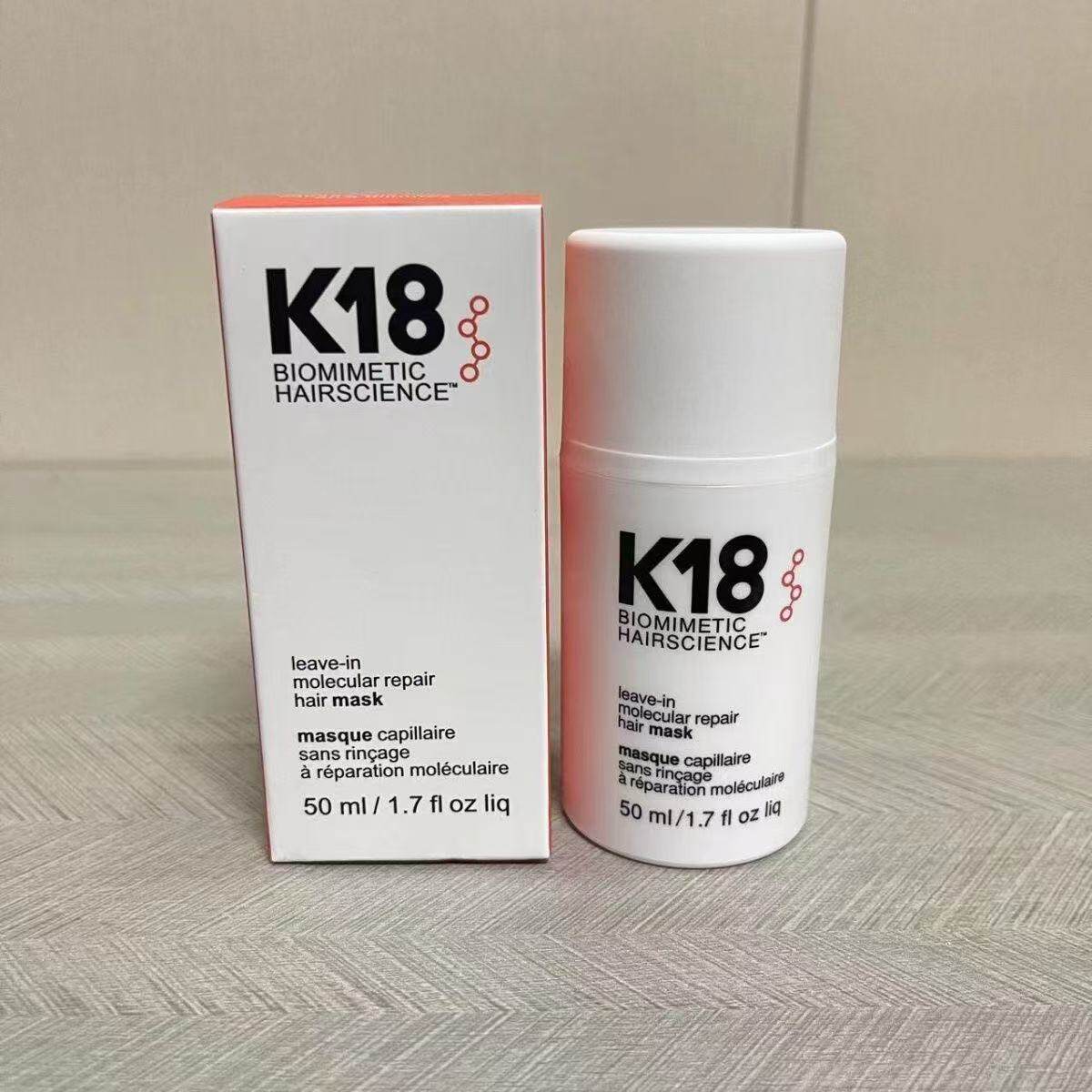 オリジナル50ml K18 リーブイン モレキュラーリペア  - Hair Care Dupes のレビューと価格