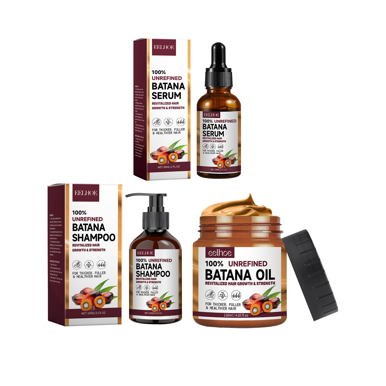 EELHOE 天然バタナオイル深い保湿滑らかな太い育毛シャン - Hair Care Nature のレビューと価格