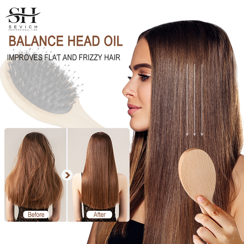 天然猪毛ふわふわコーム木製ハンドルヘアブラシ頭皮マッサージス - Hair Care Nature のレビューと価格